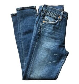 AGOLDE Sophie High Rise Distressed Skinny Jeans Light Indigo Size 24